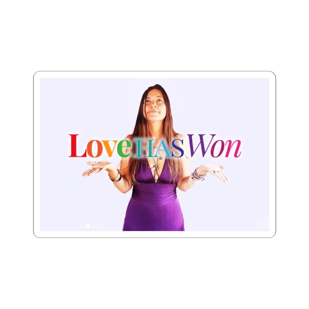 Vibrant Kiss-Cut Stickers - "Love HAS Won" Design for Positive Vibes