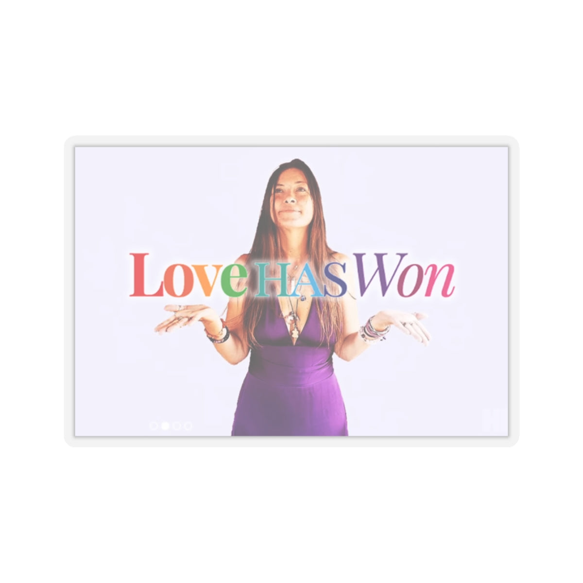 Vibrant Kiss-Cut Stickers - "Love HAS Won" Design for Positive Vibes