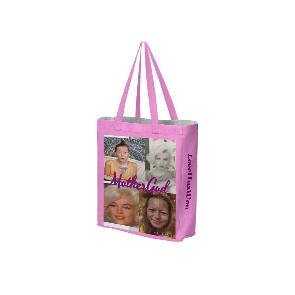 Large MotherGod Love Has Won Tote Bag Lined with Inside Pocket – Linen Like Fabric