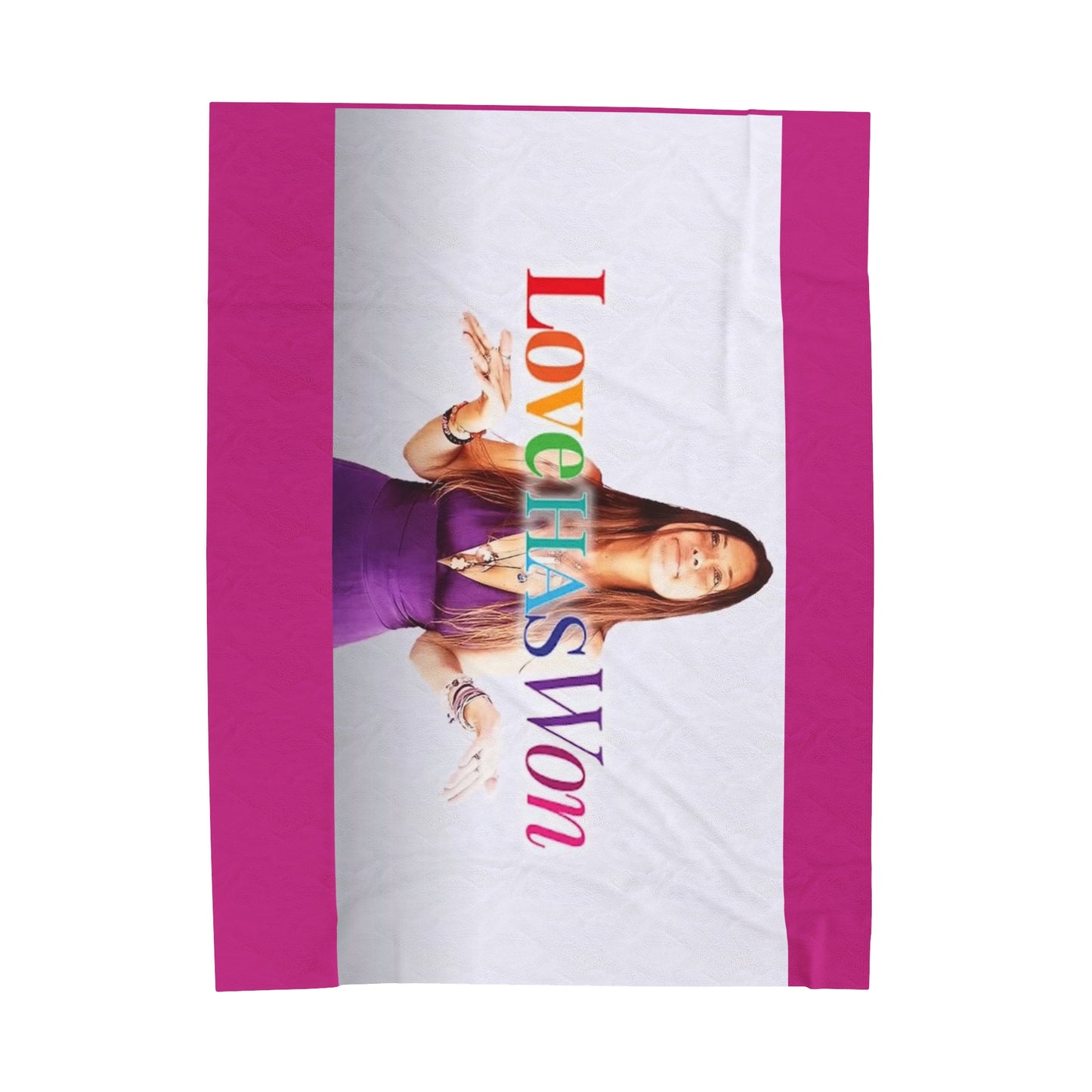 LoveHasWon MotherGod Velveteen Plush Blanket - 'Love Has Won' Soft Throw for Cozy Comfort