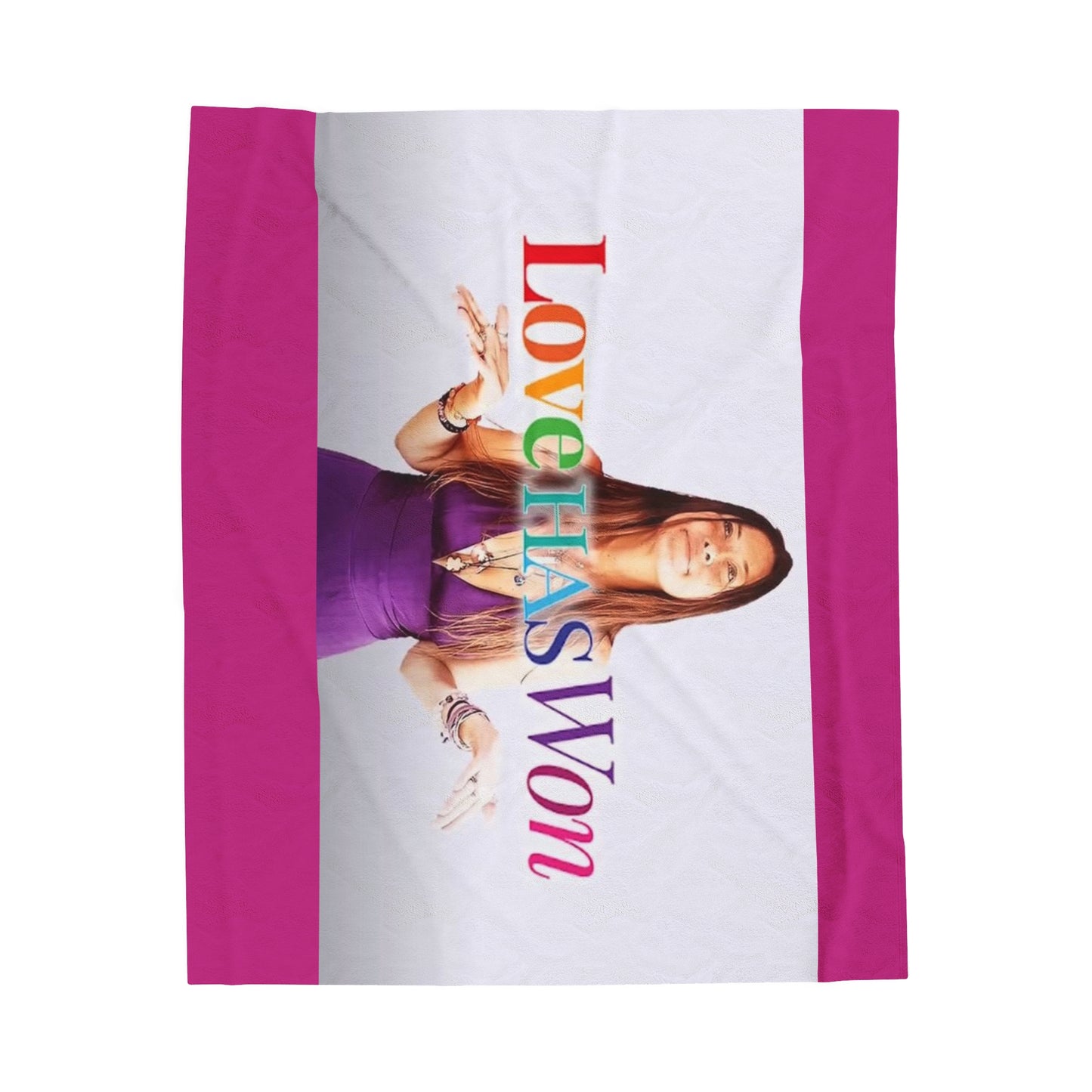 LoveHasWon MotherGod Velveteen Plush Blanket - 'Love Has Won' Soft Throw for Cozy Comfort