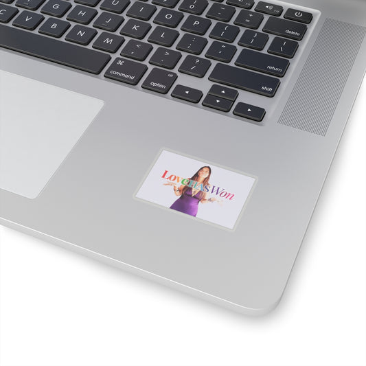 Vibrant Kiss-Cut Stickers - "Love HAS Won" Design for Positive Vibes